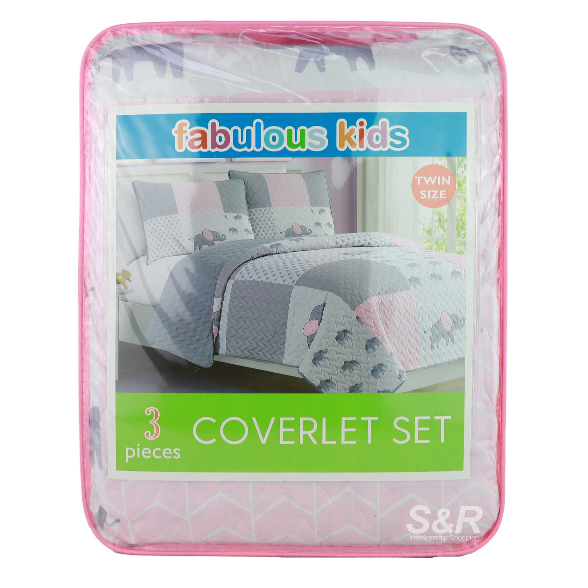 Fabulous Kids Twin Size Coverlet Elephant Design 1 Set Fabulous Kids Twin Size Coverlet Elephant Design 1 Set